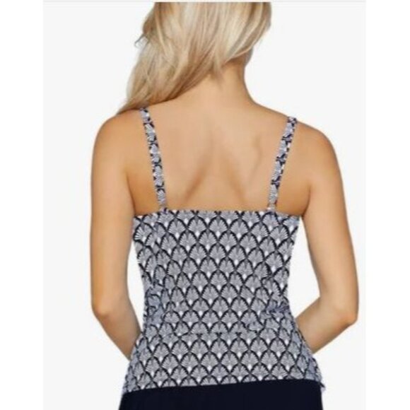 Leilani Sail Away Gemini Tankini Swim Top Size 10 Underwire Push Up  NWT Black W - Picture 2 of 9